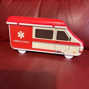 Vintage plastic Ambulance First Aid Promo container storage unique find